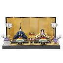 雛人形 親王平飾り 清水久遊 ひな 三五親王 正絹唐織 草木染 hn173 hs1728 幅85cm 六曲金屏風 (24hina-ya-to1748) ひな人形...