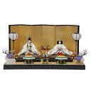 雛人形 親王平飾り 田村芙紗彦 熊倉謹製頭 京十番 金波に枝桜 hn289 hs1728 幅85cm 六曲金屏風 (24hina-ya-to1756) ひな人形...