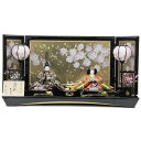 雛人形 親王平飾り 清水久遊 熊倉謹製頭 三五親王 帯地 14-14 hn305 hs2010 幅80cm 押し花屏風 さくら雅 (24hina-ya-to20...