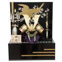 五月人形 兜 収納飾り 12号 幅46cm(245to0064)一徳 金小札 グリーン段 彫金大鍬形 桜金鷹(黒×金)13号 ym1186n(gk208b/yb...