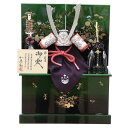 五月人形 兜 収納飾り 1/3 幅40cm(245to0101)鞆美 源義家 銀 上笠 江戸甲冑 金彩蜻蛉に秋草 ym1094n(gk102b/yb1074/y...