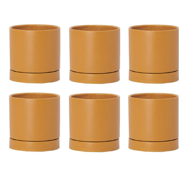 花・観葉植物用ポット オーセ 11 Y Ceramic POT （6個入り） 19011 底穴あり 受皿付き （代引き不可） ..