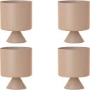 花・観葉植物用ポット フレヤ 14 H Metal POT (4個入り) 23074 底穴なし 脚付き (代引き不可) ミニ鉢カバー FARM (p187)