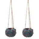 花・観葉植物用ポット ヤーンボール ハンギング B 11 HANGING (2個入り) 31001 防水プラスチックポット付 吊るしタイプ (代引き不可) ハンキング鉢カバー FARM (p243)