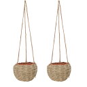 花・観葉植物用ポット ウィッカーボール ハンギング T 11 HANGING (2個入り) 31006 防水プラスチックポット付 吊るしタイプ (代引き不可) ハンキング鉢カバー FARM (p243)