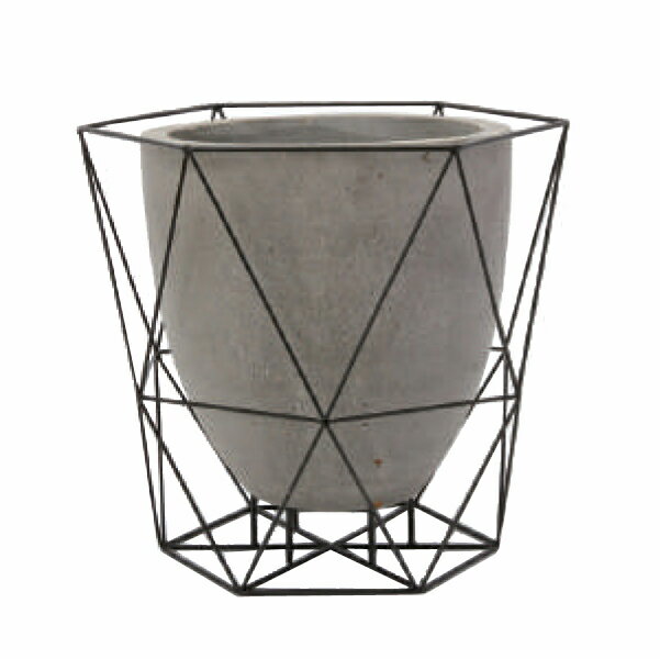 花・観葉植物用ポット ワイヤーフロートポット 40ブラック Ceramic POT （1個入り） 43020 底穴ありセ..