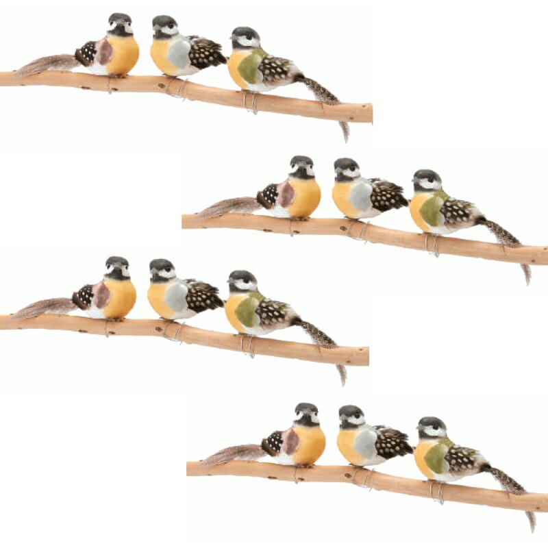 ガーデンアクセサリ リトルバード アソート 3色各4羽入り DECORATION （1個入り） 48003 （代引き不可..