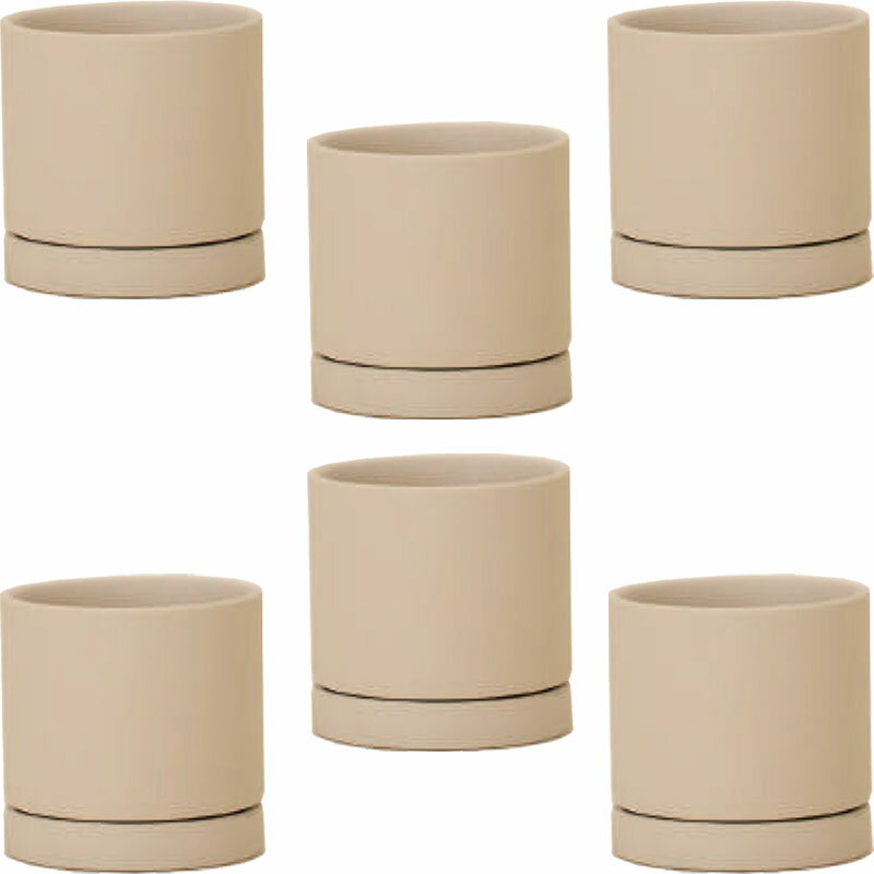 花・観葉植物用ポット ルーツ 8 L Ceramic POT （6個入り） 84053 底穴あり 受皿付き （代引き不可） ..