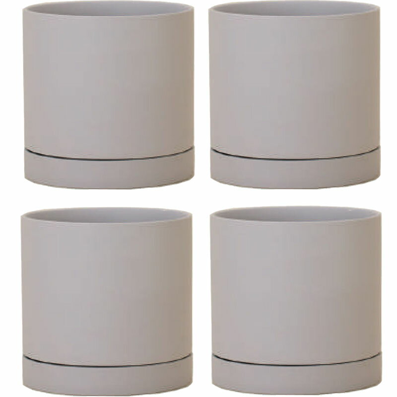花・観葉植物用ポット ルーツ 15 H Ceramic POT （4個入り） 84058 底穴あり 受皿付き （代引き不可） ..