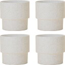 花・観葉植物用ポット エメリ 14 W Ceramic POT (4個入り) 84064 底穴なし 鉢タイプ (代引き不可) 小型鉢カバー FARM (p22)