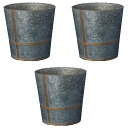 花・観葉植物用ポット プジョル ミドル 18 Metal POT (3個入り) 89043 底穴なし ブリキカン (代引き不可) 小型鉢カバー FARM (p1...