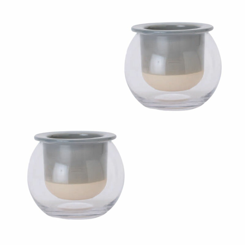 花・観葉植物用ポット ボタニカルソーク 12 BH Glass POT （2個入り） 93181 底穴なし ガラス （代引き..