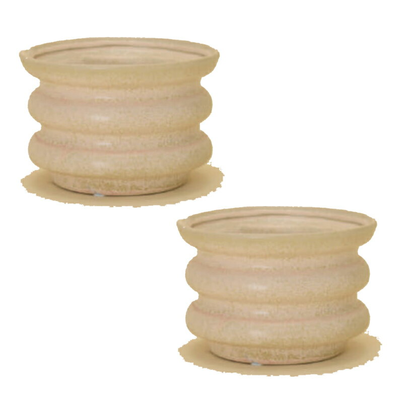 花・観葉植物用ポット オイリ 10 W Ceramic POT （2個入り） 26026 底穴なし 鉢タイプ （代引き不可） ..