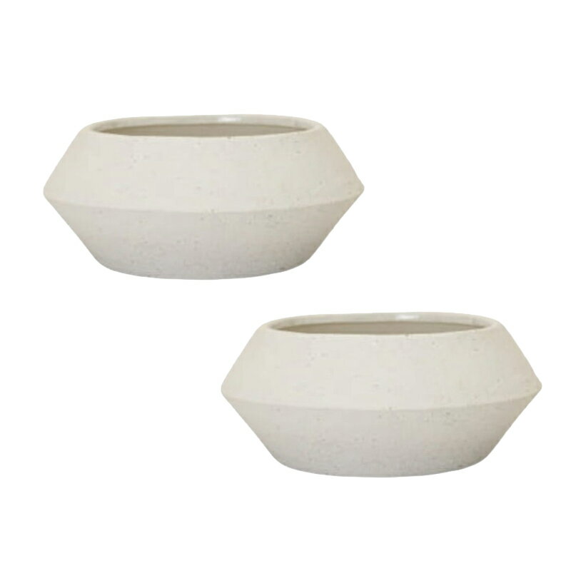 花・観葉植物用ポット カミラ 13 W Ceramic POT （2個入り） 34106 底穴なし 鉢タイプ （代引き不可） ..