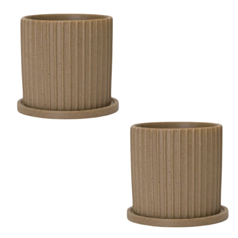 花・観葉植物用ポット イロ 16 C Ceramic POT （2個入り） 40201 底穴あり 受皿付き （代引き不可） 中..