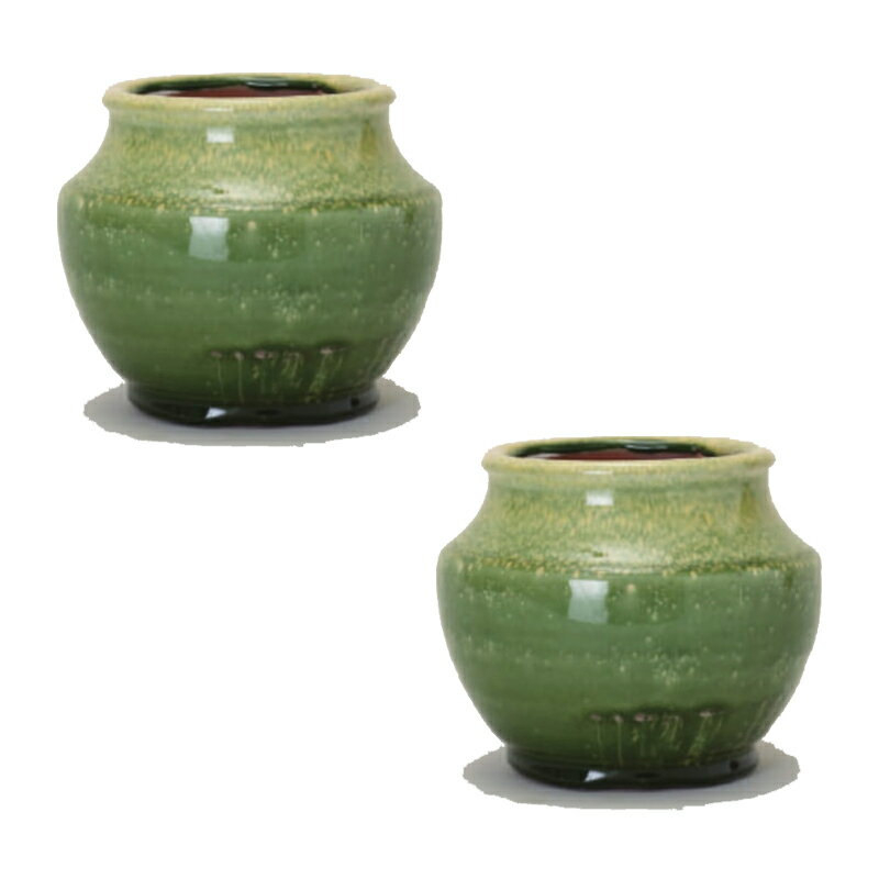 花・観葉植物用ポット シャルカ 14 G Ceramic POT （2個入り） 71115 底穴なし 鉢タイプ （代引き不可..