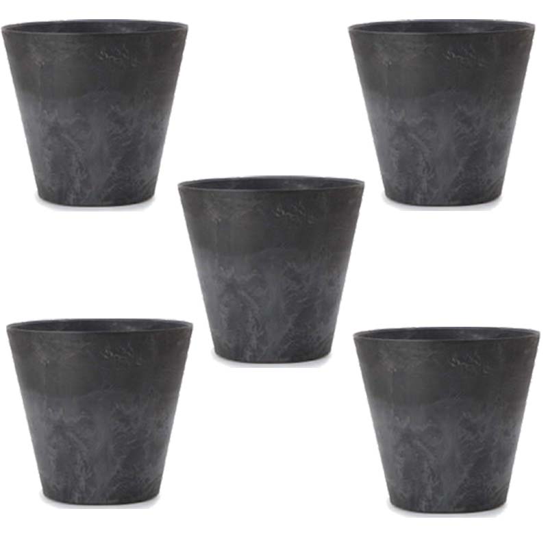 花・観葉植物用ポット アートストーン コニック L 32 ブラック（5個入り）ar-001k32e [KTp259] 中型ポ..