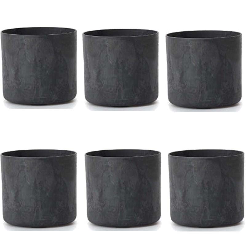 花・観葉植物用ポット アートストーン シリンダー R M 15 ブラック（6個入り）ar-003k15e [KTp259] 小..