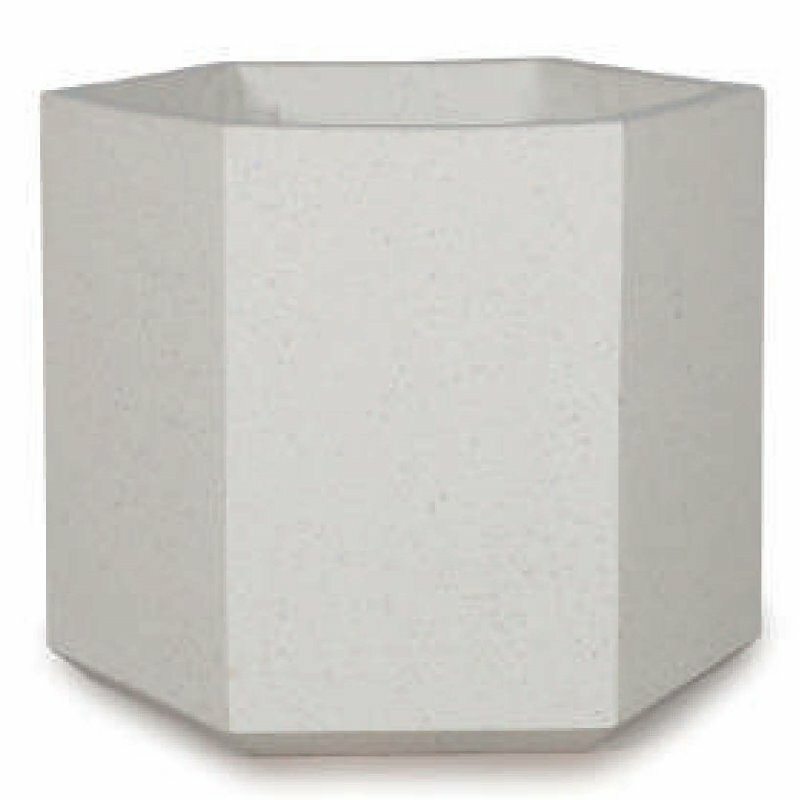 花・観葉植物用ポット コーテス ヘックス L 50/B ホワイトテラゾ（1個入り）ct-006w17e [KTp171] 特大..