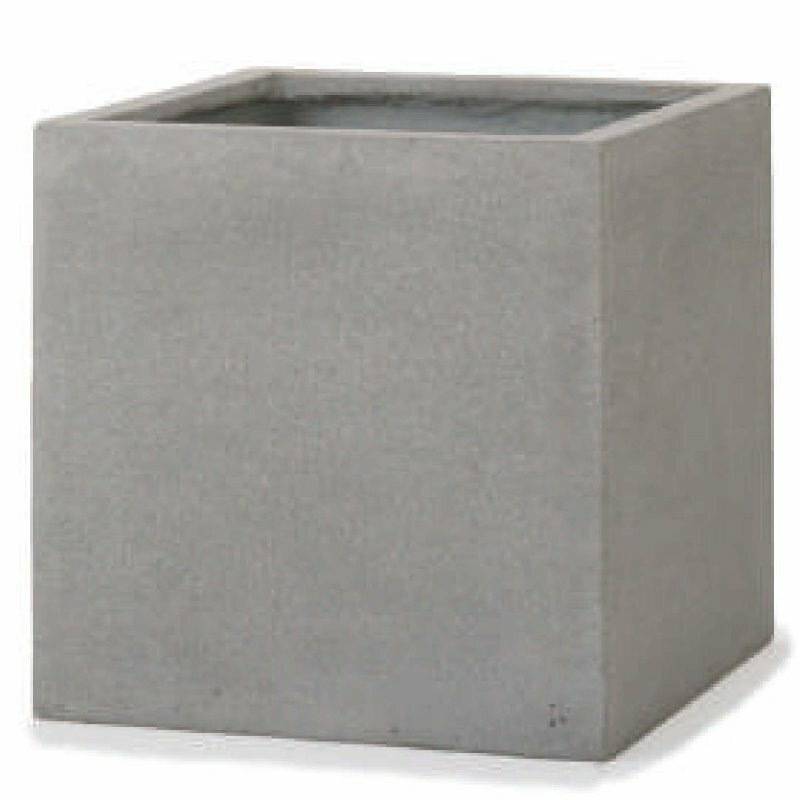 花・観葉植物用ポット ファイバーストーン キューブ モノ L 50/C ライトグレー（1個入り）fs-m08h50n [..