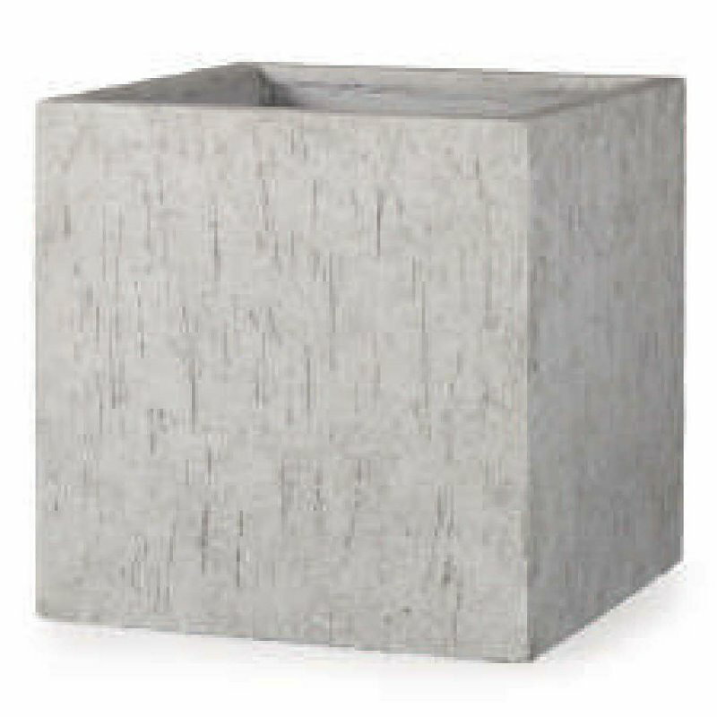 花・観葉植物用ポット ファイバーストーン キューブ ベアルート M 40/A アッシュグレー（1個入り）fs-r..