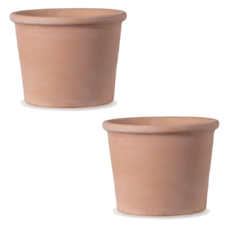 花・観葉植物用ポット イタリアンテラコッタ シリンドロ ボルダード ホワイト 2S 8号（2個入り）ir-ww0..