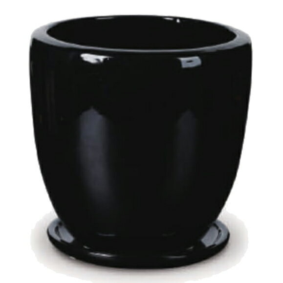 花・観葉植物用ポット ビトロ ドゥオ M 12号/A ブラック釉（1個入り）vt-r02k12p [KTp359] 中型ポット ..