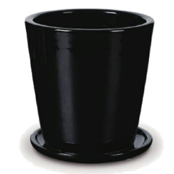 花・観葉植物用ポット ビトロ ドーセ M 11号/A ブラック釉（1個入り）vt-r10k11p [KTp361] 中型ポット ..