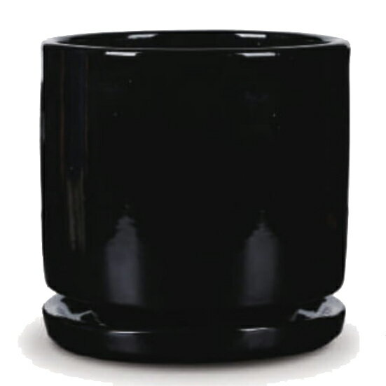 花・観葉植物用ポット ビトロ エンデカ M 10号/A ブラック釉（1個入り）vt-r11k10p [KTp353] 中型ポッ..