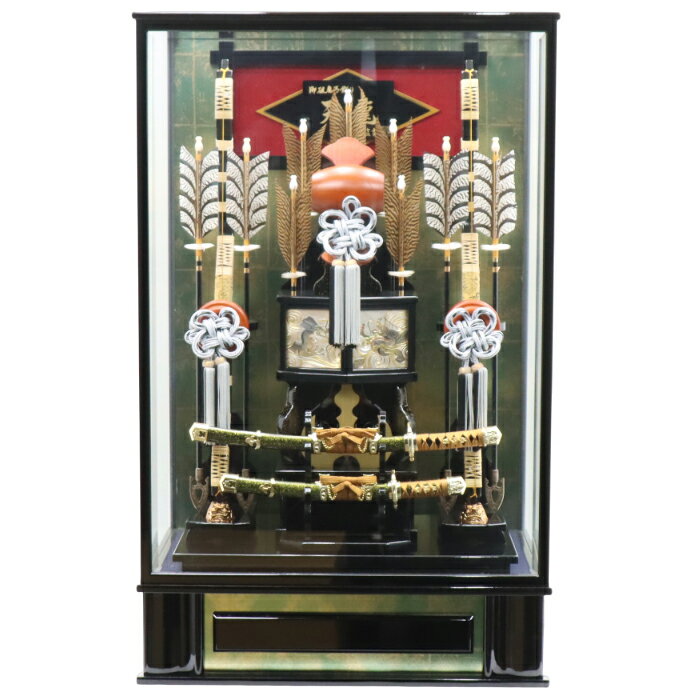 アウトレット品 破魔弓 破魔弓ケース飾り 28号 黒ツヤあり 正月飾り 高さ98cm インテリア ディスプレイ 見切処分品(3)