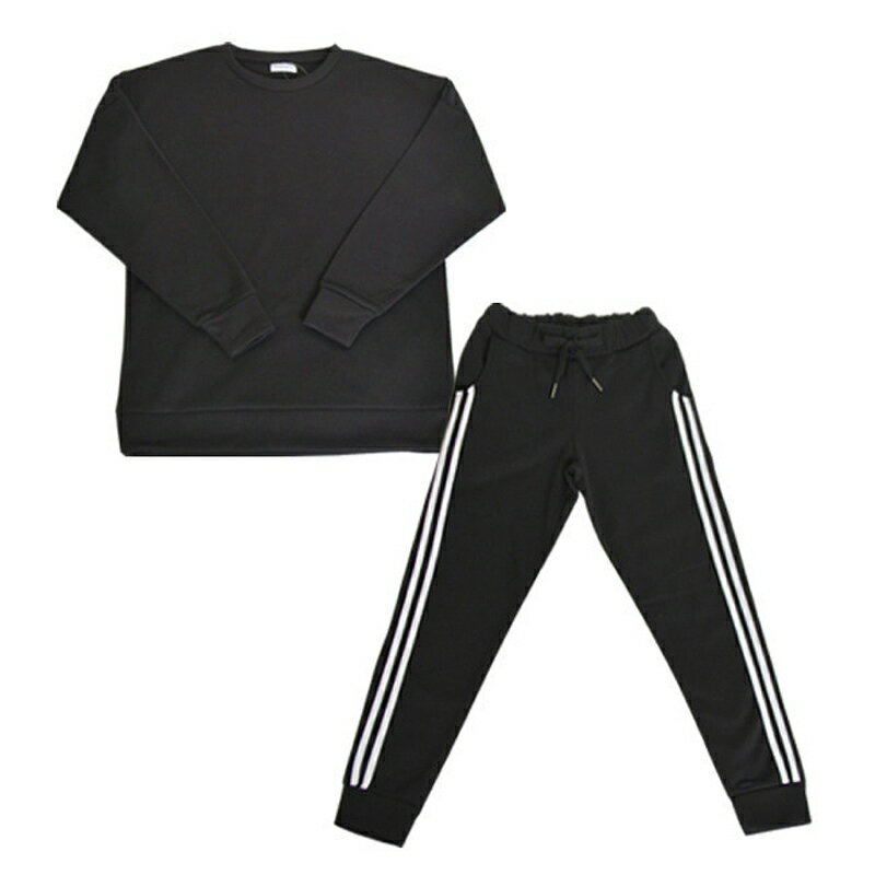 ファッション レディース セットアップパンツ T100％ 裏起毛 L～LLサイズ/BLACK(ブラック)（ hw8303 ）アパレル ウィンター