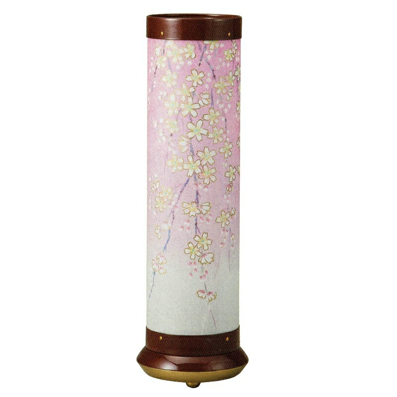盆提灯 岐阜提灯 置き提灯 創作提灯 華化粧 金彩桜 高さ52.5cm (P12)(2563) 水雷球 電気コード式 初盆 新盆 お盆