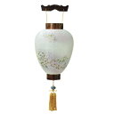 盆提灯 岐阜提灯 吊るし提灯 御所提灯(壺型) 天上本桜 長さ46cm (P30)(5950) 80時間電池灯 コードレス 初盆 新盆 お盆