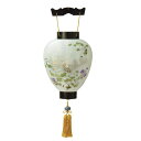 盆提灯 岐阜提灯 吊るし提灯 御所提灯(壺型) 天上長友黒檀 長さ46cm (P30)(5982) ミニLEDライト コードレス 初盆 新盆 お盆