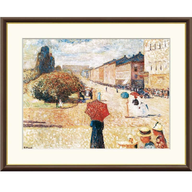 額絵 ムンク オスロ　カール・ヨハン通りの春の日 f8・f6・f4サイズ 世界の名画シリーズ Munch gk-a5-j..
