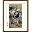 額絵 伊藤若冲 群鶏図 f8・f6・f4サイズ 日本の名画シリーズ Jakuchu gk-a5-j2061(p100) (J2-061) (代引き不可) 日本画 インテリア