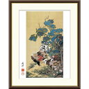 額絵 伊藤若冲 紫陽花双鶏図 f8・f6・f4サイズ 日本の名画シリーズ Jakuchu gk-a5-j2066(p101) (J2-066) (代引き不可) 日本画 インテリア