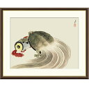 額絵 葛飾北斎 巻物の上で休む亀 f8・f6・f4サイズ 日本の名画シリーズ Hokusai gk-a5-j2139(p115) (J2-139) (代引き不可) 日本画 インテリア