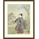 額絵 歌川広重 月夜観桜美人図 f8・f6・f4サイズ 日本の名画シリーズ Hiroshige gk-a5-j2150(p118) (J2-150) (代引き不可) 日本画 インテリア