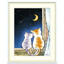額絵 千春 三日月のねこ f8・f6・f4サイズ しあわせのねこ Chiharu gk-a5-j3b006(p53) (J3-B006) (代引き不可) 現代アート インテリア