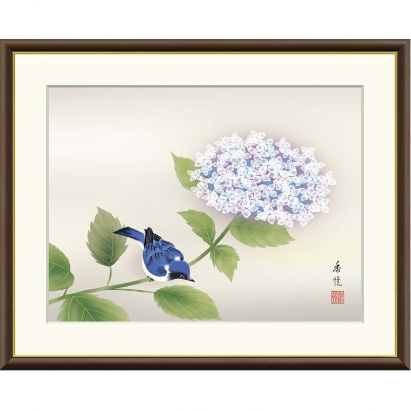 Amazon.co.jp: 真作！超大作！F50号 山本谿華『紫陽花 あじさい