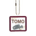 キッズ お名前タグ(名入れキーホルダー) ユーフォニアム2 na-yufonia2 エンジ縁色 名前刺繍糸ブラウン 入学、通学、部活、習い事用名前札、お名前付け、名入れ(3)