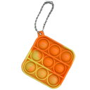 キッズ おもちゃ プッシュポップキーホルダー ミニ バブル 四角3 pu-sq-11 SQUARE ORANGE オレンジ系