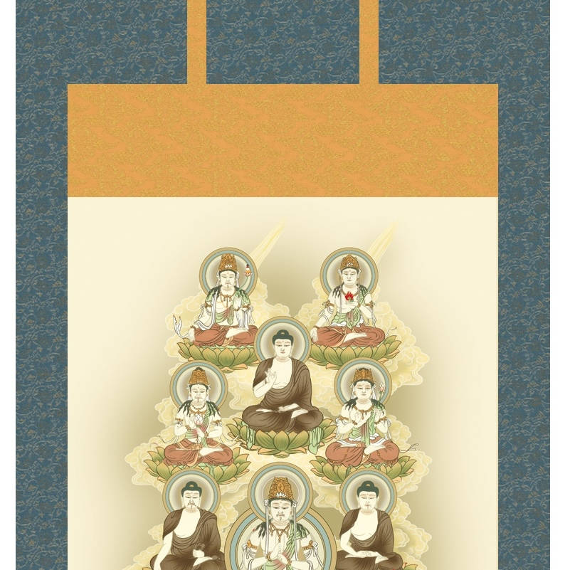 掛軸 仏事画 真言十三佛 五尺丈 浮田秋水 [KZ2E1-J601](代引き不可)