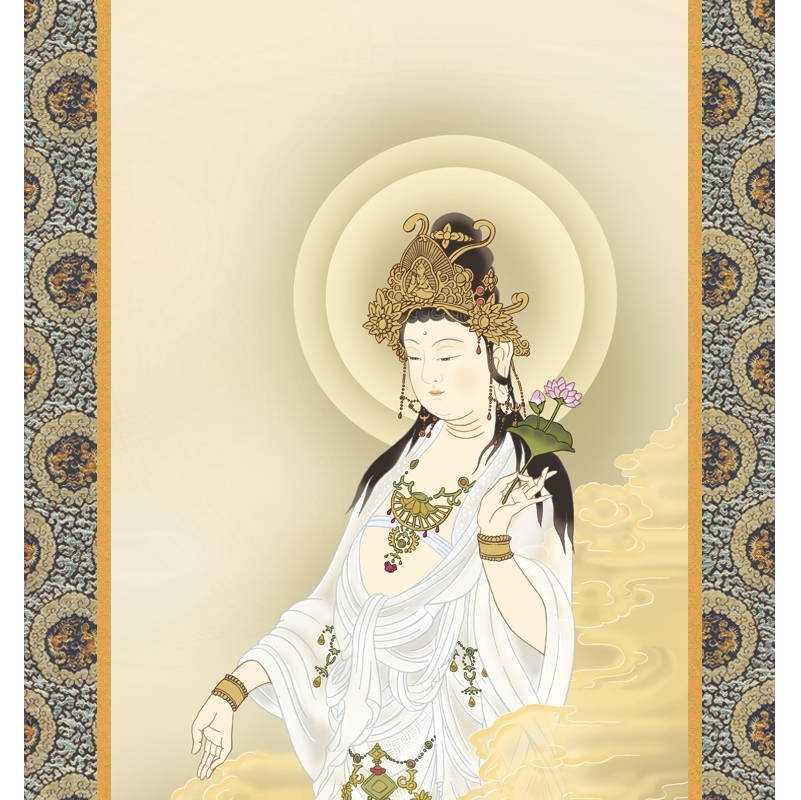 仏事画 観音 掛軸 仏事画 観音 浮田秋水 仏事画 Kz2e1 K102 代引き不可 社人形会館店5000円以上お買上で北海道 沖縄 離島を除き国内送料無料 運賃弊社負担 尺五 高砂市 白衣観音 掛軸受注制作7 10日キャンセル不可 代引き不可 白衣観音