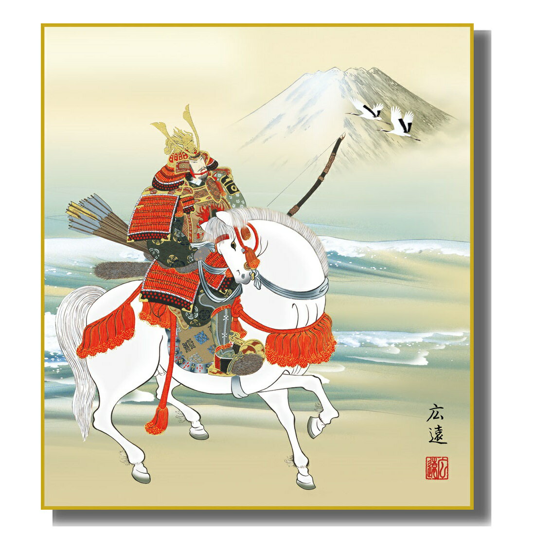 色紙絵 端午の節句 [白馬武者] 田中広遠 特色工芸色紙 [KST-029] 五月人形