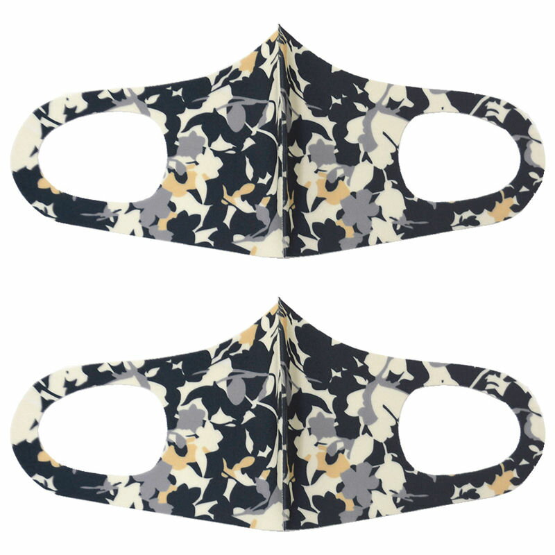 ファッション グッズ デザイナーズマスク2枚SET L～LLサイズ/FLOWER　NAVY（ hw706-7）アパレル マスク