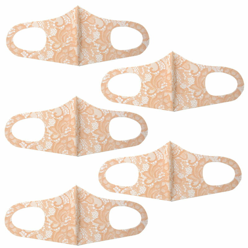 ファッション グッズ デザイナーズマスク5枚SET 子ども用/FLOWER　LACE　PINKBEIGE（ hw706-8）アパレル マスク