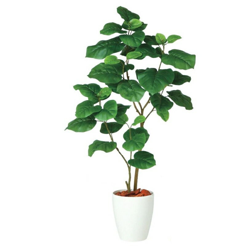 人工観葉植物 ウンベラータ 2本立 FST 120 ポット付き 高さ120cm （P43-98920) （代引き不可） インテリアグリーン フェイクグリーン