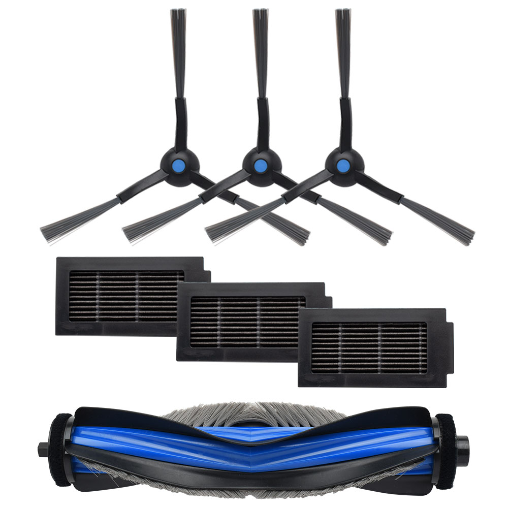 エコバックス T50 OMNI / T50 Pro OMNI用 サイドブラシ、抗菌フィルター、メインブラシ 互換交換パーツ7点セット 互換品